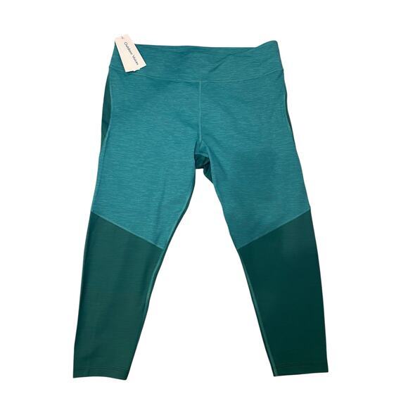 NWT‎ Outdoor Voices Women 3XL Move Free 3/4 Cropped Legging Teal Green Heathered - Picture 2 of 16